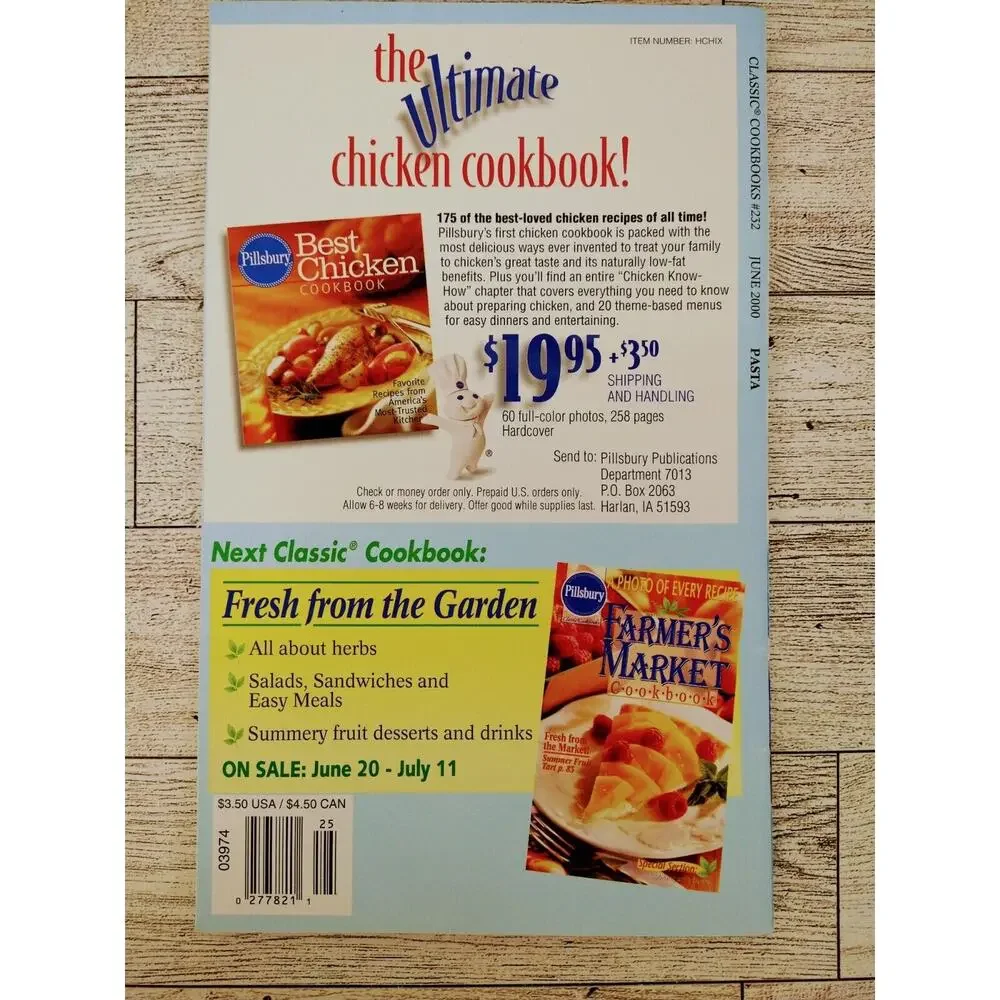 Pillsbury Classic Cookbook #232 PASTA‎ Recipe Paperback Booklet - 2000 June